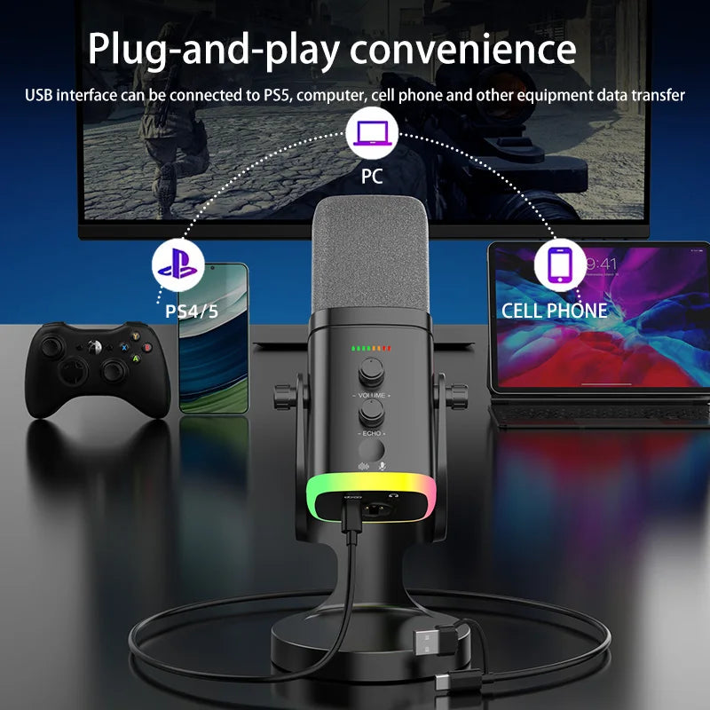 Podcast Full set of microphone live sound card 4k webcam microphone live streaming