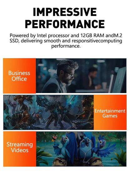 2025 Mini PC  Intel Core i7 8500Y Windows 10 12GB DDR3 1TB 2TB SSD Gamer Pc Desktop Dual WIFI 6 BT4.2 Mini Gaming Pc 4K HD