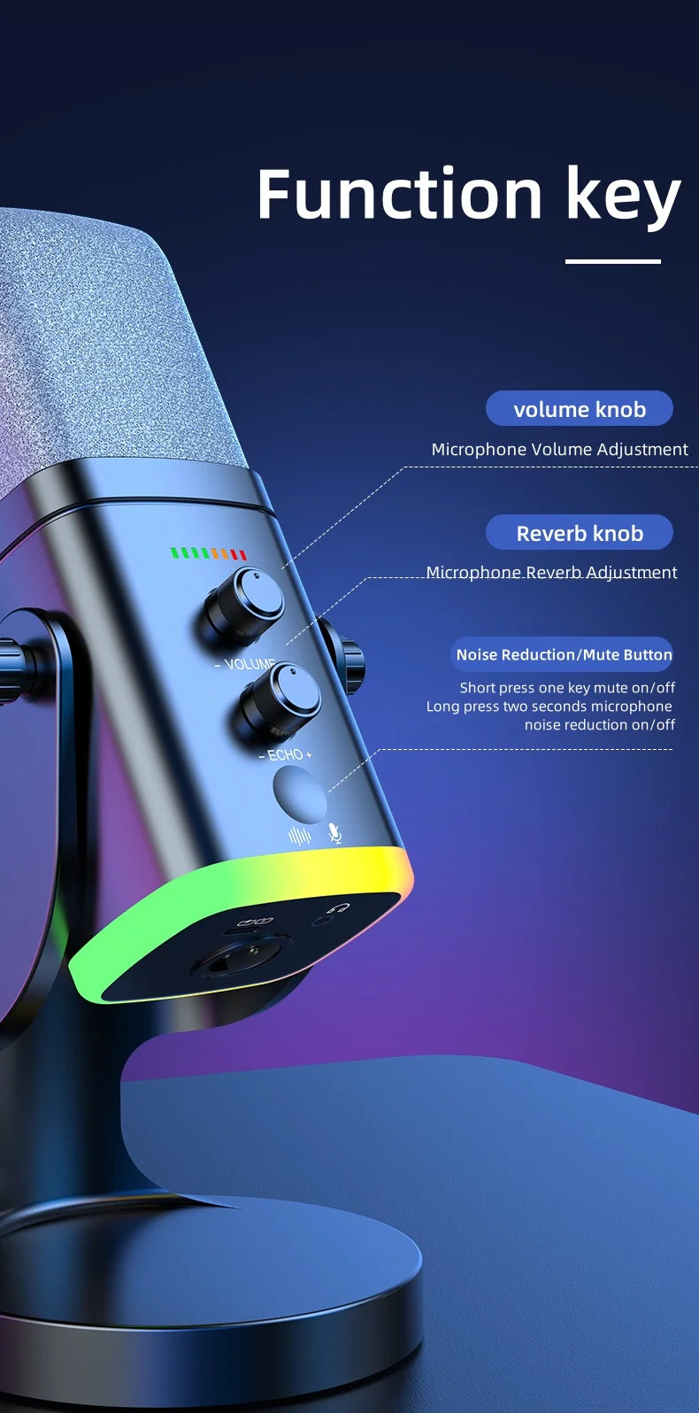 XLR/USB Dynamic Microphone for Streaming & Gaming,  Ideal PC Mic for Youtube, Singing, Recording