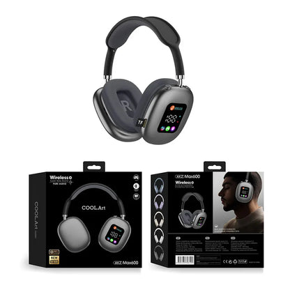 MAX600 Model New Wireless Active Noise Cancelling Headphones Hybrid Wireless Headphone With Touch Control LED Screen 2025 Hot