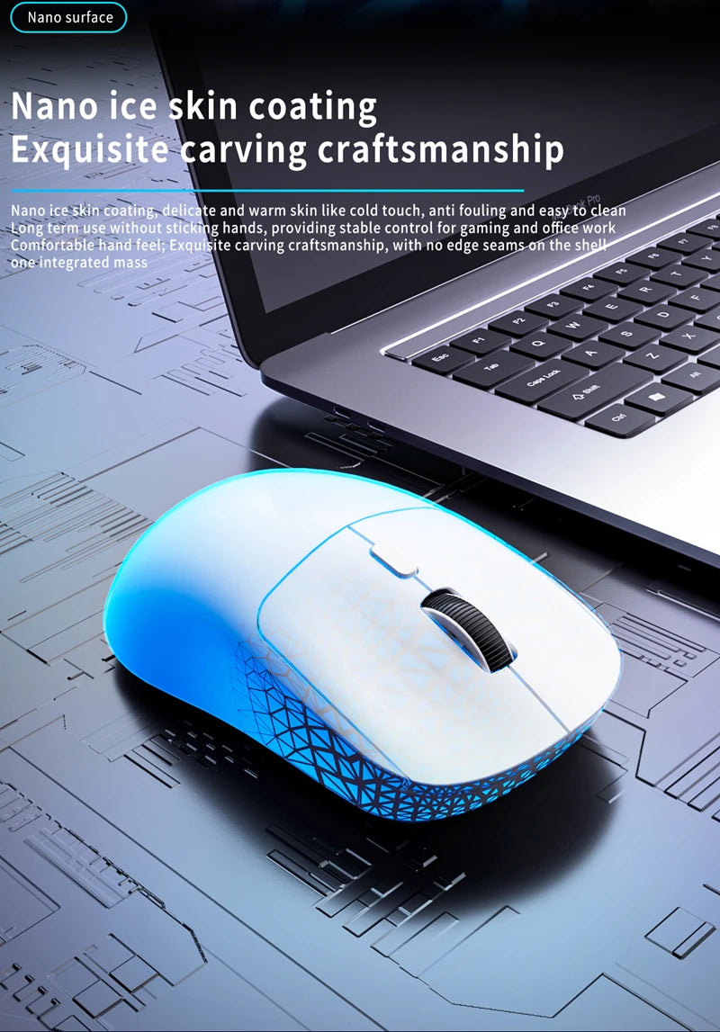 M348 Superlight Mouse Bluetooth 2.4G Wireless Gaming Mouse Flagship Chip Gaming Sensor 6 Adjustable DPI for Office Game