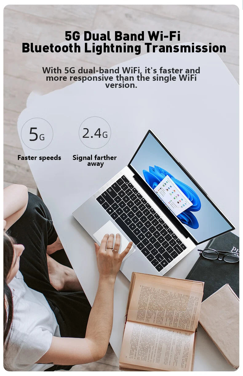 NEW 14.1" Ultra Slim Laptop 16GB RAM 2TB SSD Windows 11 Intel N3700 Notebook Gamer 1920*1080 Display Office Study Computer PC