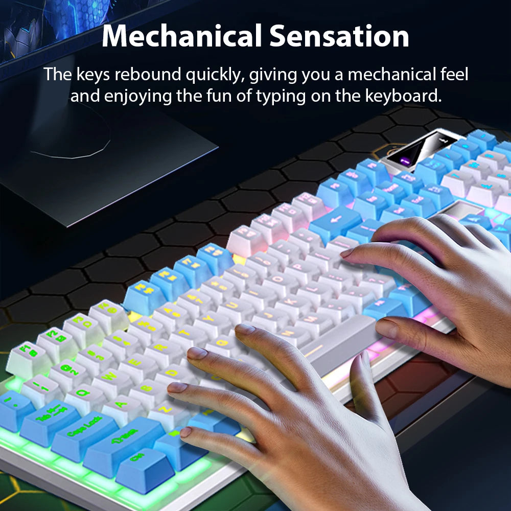 Wired Mechanical Keyboard, Laptop, Desktop Computer, Office Gaming Keyboard, Brown Switch, Multicolor USB Computer Accessories
