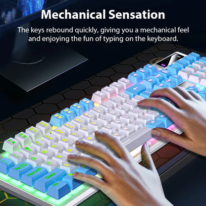 Wired Mechanical Keyboard, Laptop, Desktop Computer, Office Gaming Keyboard, Brown Switch, Multicolor USB Computer Accessories