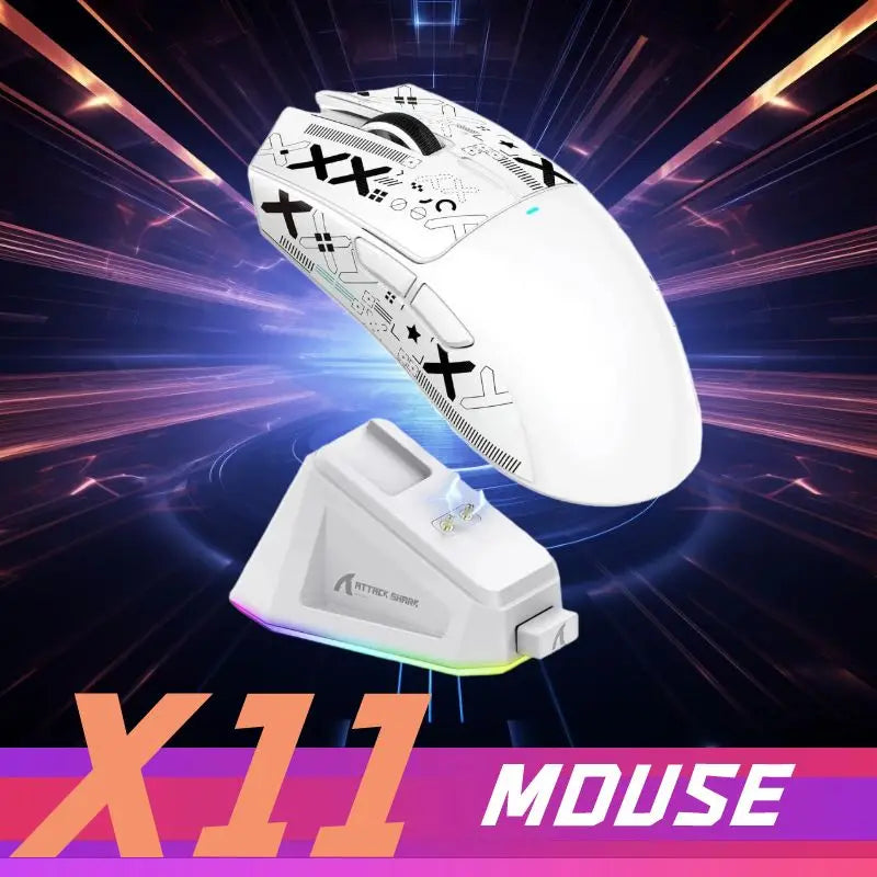 ATTACK SHARK X11 PixArt PAW3311 Three Mode Wireless Gamer Mouse Charging Dock Gaming Sensor, BT/2.4G Wireless Mouse
