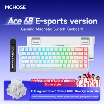 MCHOSE Ace68 Wired Mechanical Gaming Keyboard-68-Key Ultra-Compact layout RGB Backlit Ultra-Low Latency Type-C Wired