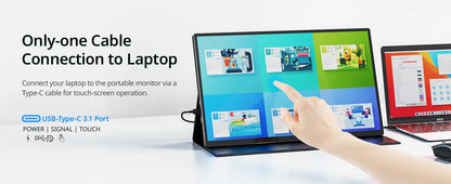 XIANWEI 18.5 inch Portable Monitor Touch 100%sRGB 100Hz External Screen Gaming Office Display For Switch Phone Laptop Xbox PS4/5