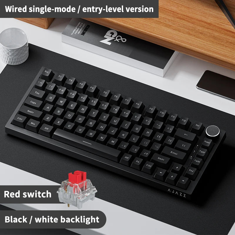 AJAZZ AK820 Wired with rotary volume buttons Hot-swappable keys for office and home mechanical keyboards