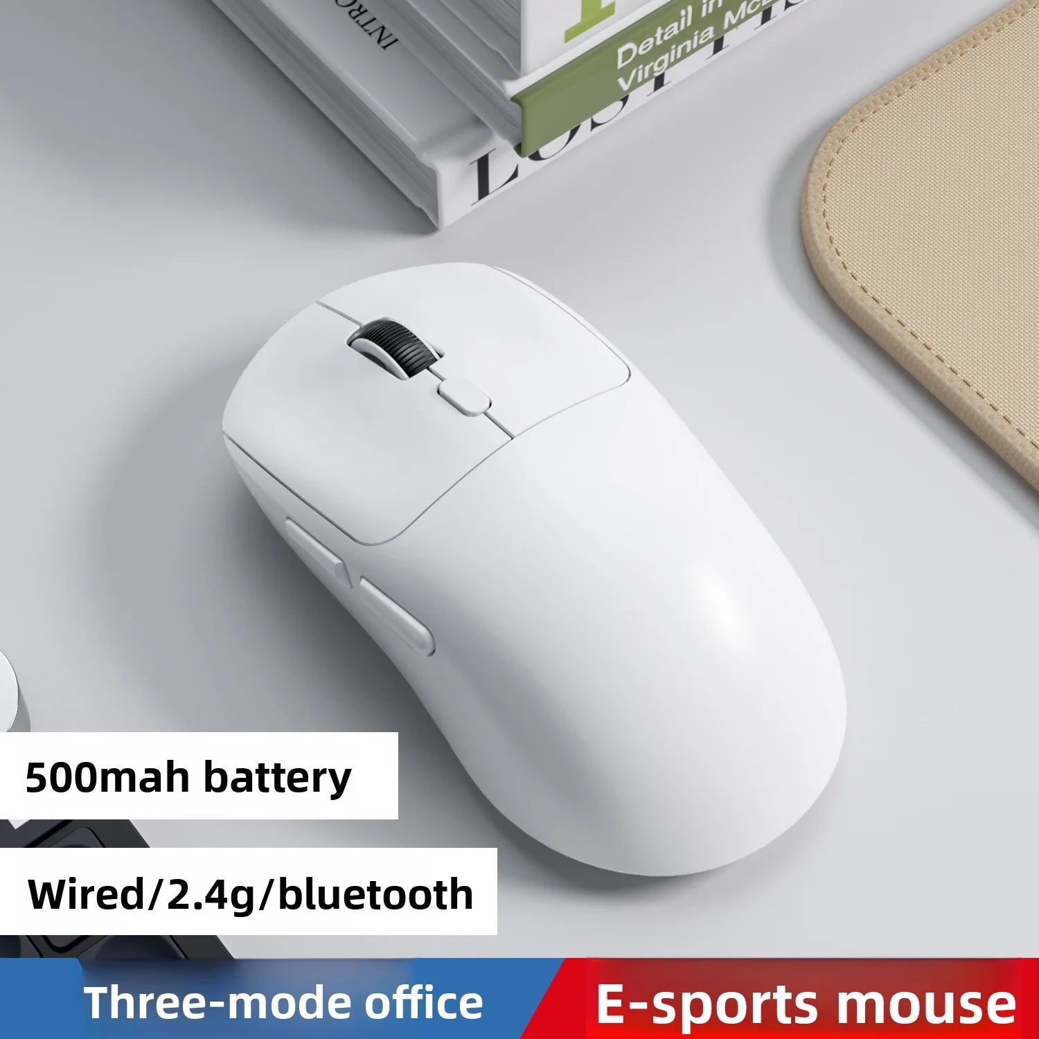 2.4G Wireless Mouse 6 Buttons Professional Optical Wireless 6400 DPI  Mouse Rechargeable Mouse Portable for Laptop PC Gamer