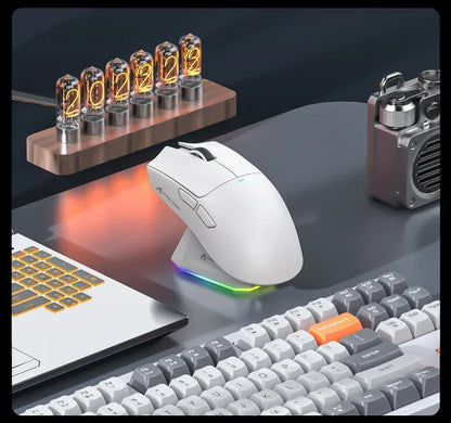 Wireless Attack Shark X11 Tri-Mode Bluetooth/2.4G/wired, game mouse with PAW3311 RGB magnetic charging station