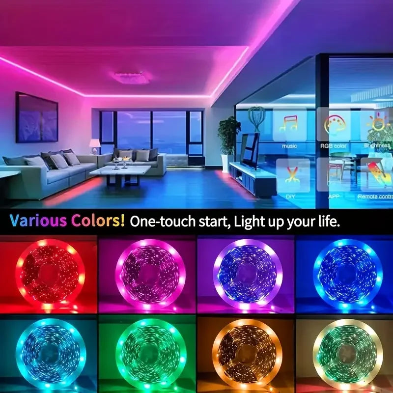 RGB Led Strip Lights 1M-40M  Led Room Light with APP Control Flexible Ribbon Luces Led Tape for Room Bedroom Decoration