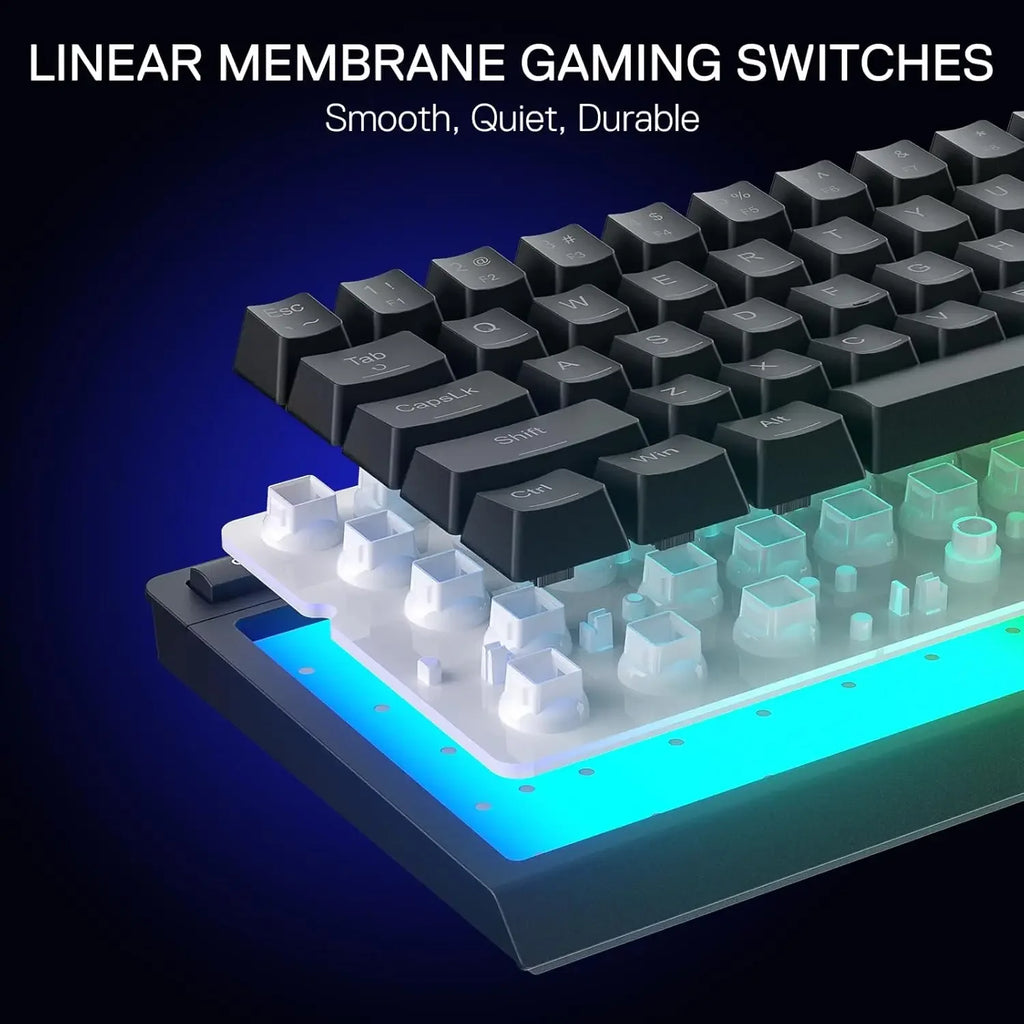 Redragon K522 60% Wired RGB Membrane Gaming Keyboard,Compact 61 Keys Linear Mechanical-Feel Switch