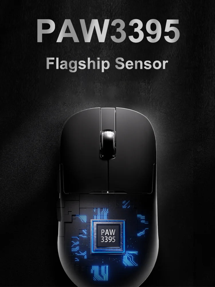 AJAZZ AJ179 PRO PAW3395 Lightweight Wired Wireless Mouse with Magnetic Charging Base Ergonomic Macro Gaming Mouse for PC Laptop