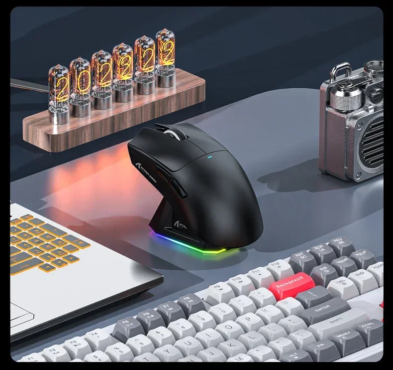 Wireless Attack Shark X11 Tri-Mode Bluetooth/2.4G/wired, game mouse with PAW3311 RGB magnetic charging station