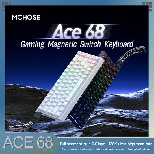 MCHOSE Ace68 Wired Mechanical Gaming Keyboard-68-Key Ultra-Compact layout RGB Backlit Ultra-Low Latency Type-C Wired