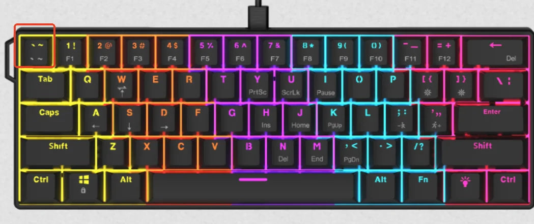 Ajazz NK61 Mechanical Wired Gaming Keyboard RGB Lighting Supports Hot-Swappable 61-Key Mechanical Wired Gaming Keyboard