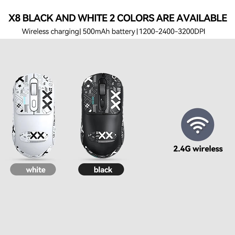Warvank X8 Wireless Gaming Mouse 500mAh TYPE-C Rechargeable Office Mouse Suitable for Laptop Desktop Computers