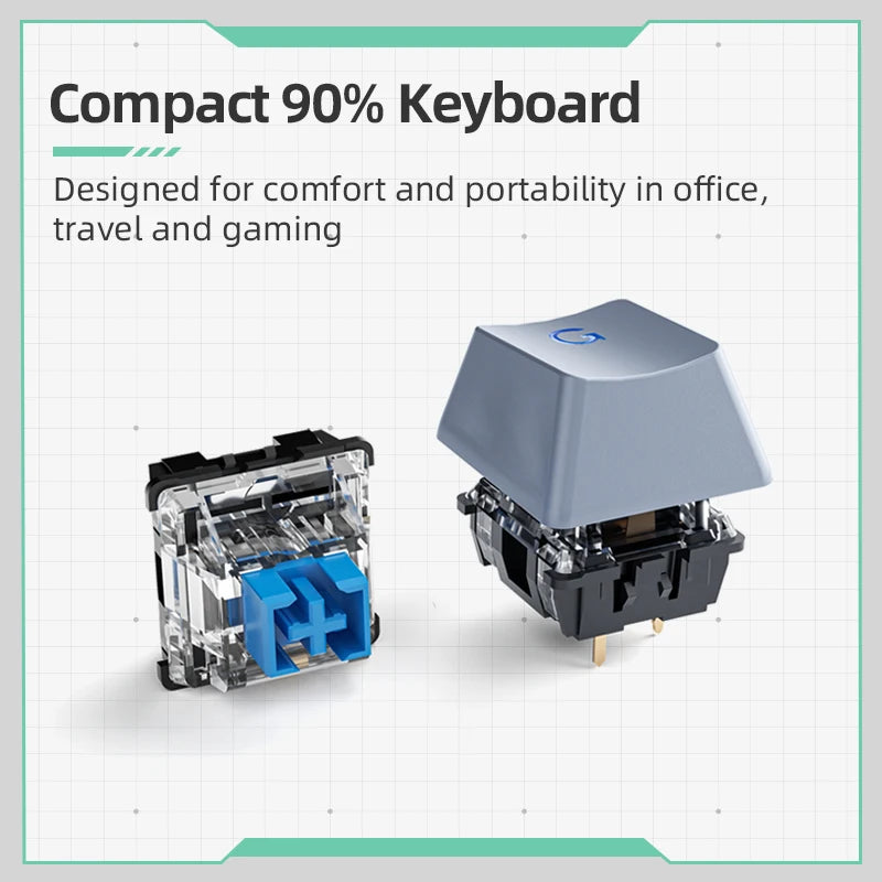 Machenike K500-B84 TKL Wired Mechanical Keyboard 84 Keys LED Backlight Gaming Keyboard PBT Doubleshot Keycaps for PC Laptop