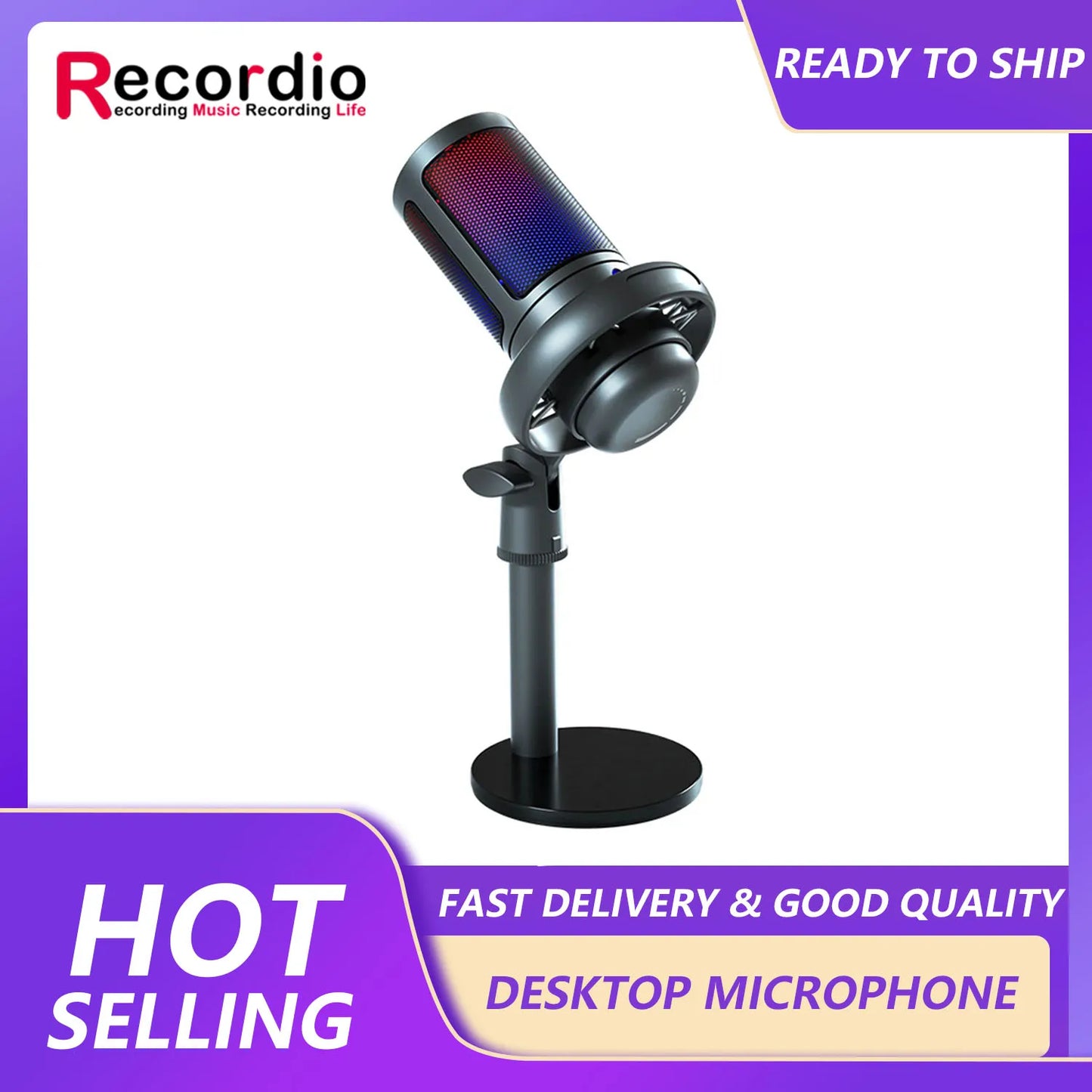GAM-ME6S USB gaming microphone RGB dazzling lights computer k song recording mobile phone live broadcast