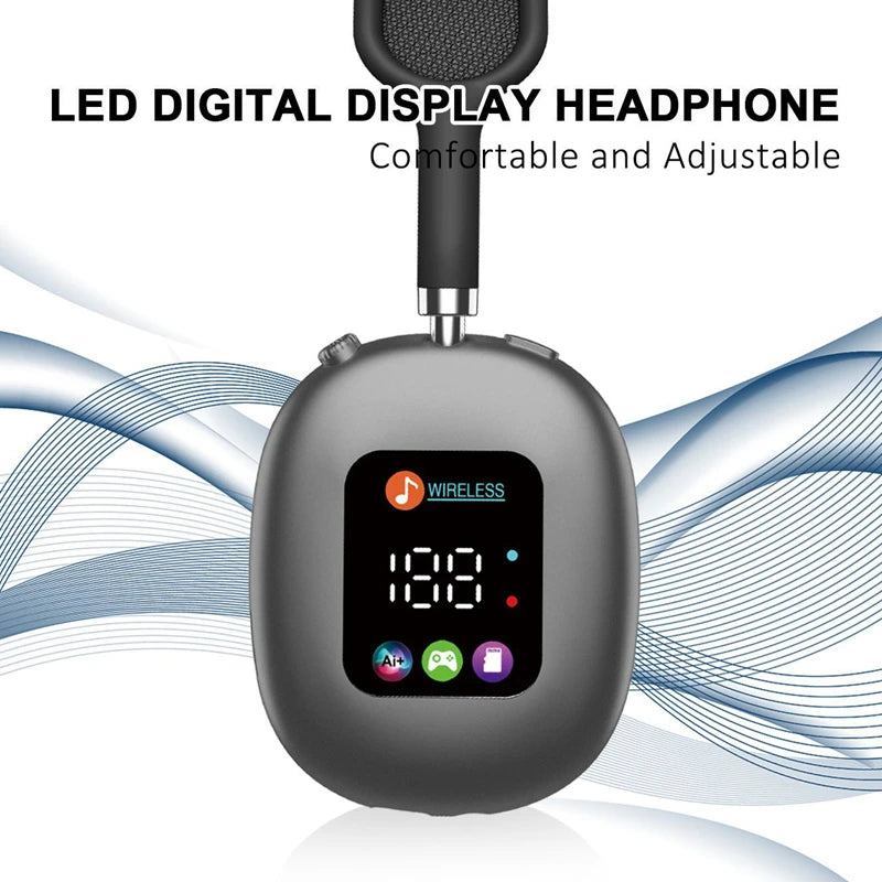 MAX600 Model New Wireless Active Noise Cancelling Headphones Hybrid Wireless Headphone With Touch Control LED Screen 2025 Hot
