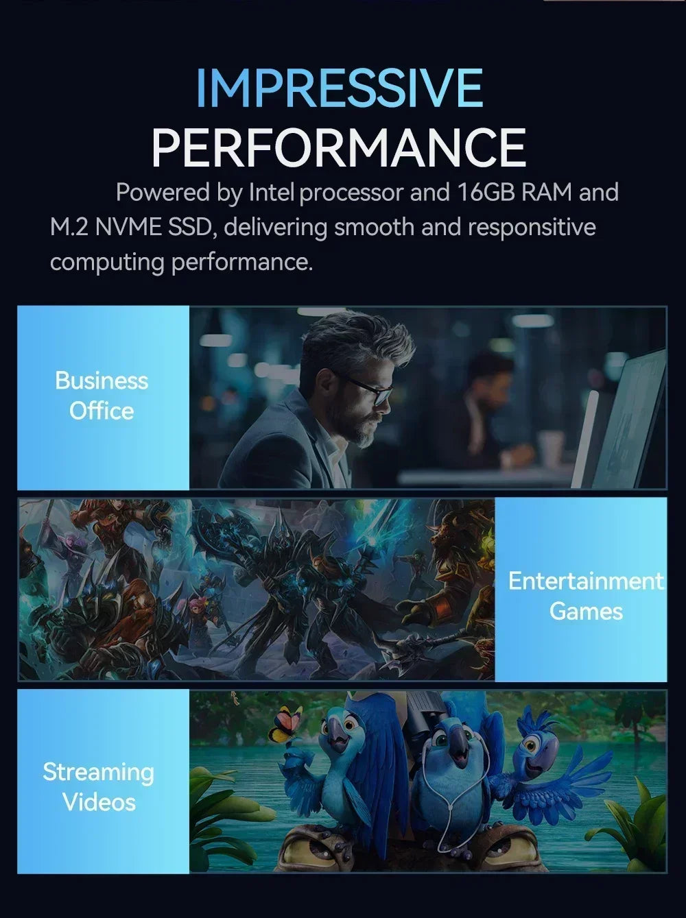Gaming Mini PC Intel Core i9 8950HK Windows 11 Pro 16GB DDR4 1TB SSD WiFi6 M.2 UHD Graphics 1000Mbps Portable Mini PC Desktop
