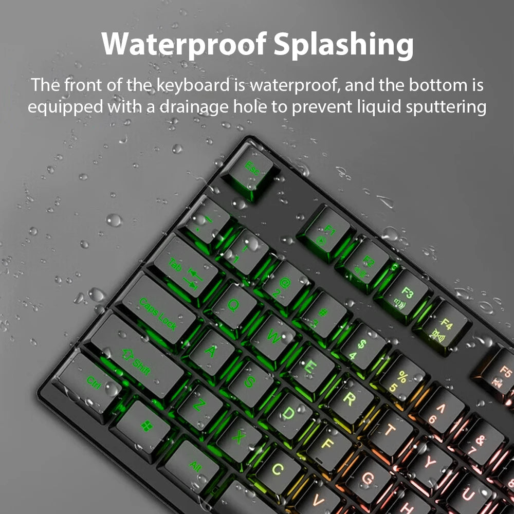 Wired Mechanical Keyboard, Laptop, Desktop Computer, Office Gaming Keyboard, Brown Switch, Multicolor USB Computer Accessories