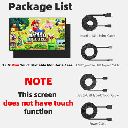 XIANWEI 18.5 inch Portable Monitor Touch 100%sRGB 100Hz External Screen Gaming Office Display For Switch Phone Laptop Xbox PS4/5