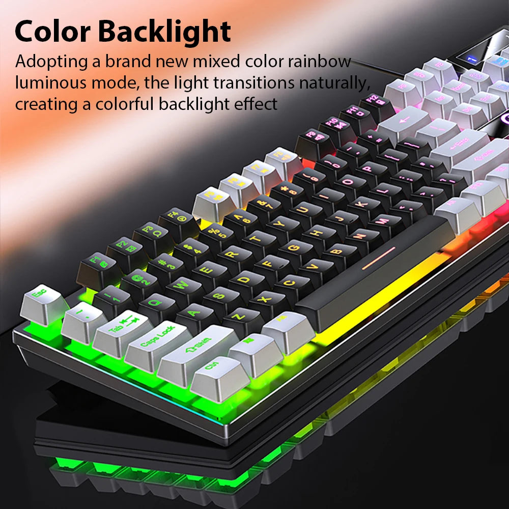 Wired Mechanical Keyboard, Laptop, Desktop Computer, Office Gaming Keyboard, Brown Switch, Multicolor USB Computer Accessories