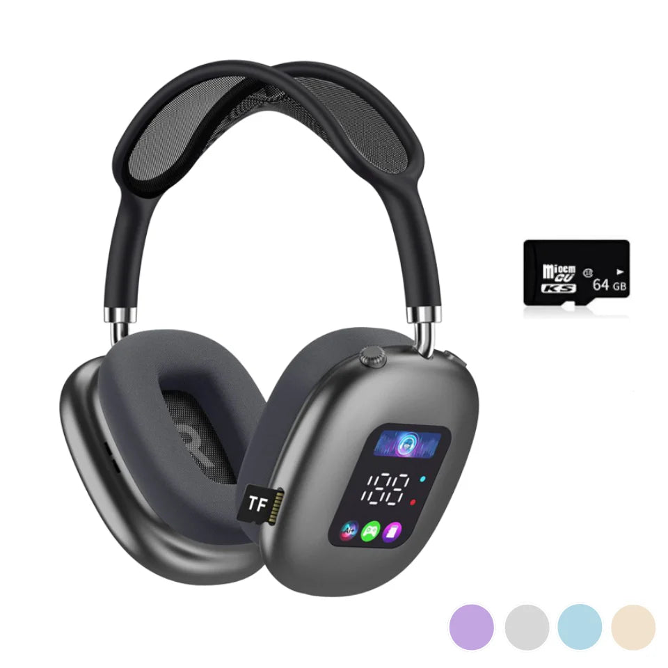 MAX600 Model New Wireless Active Noise Cancelling Headphones Hybrid Wireless Headphone With Touch Control LED Screen 2025 Hot