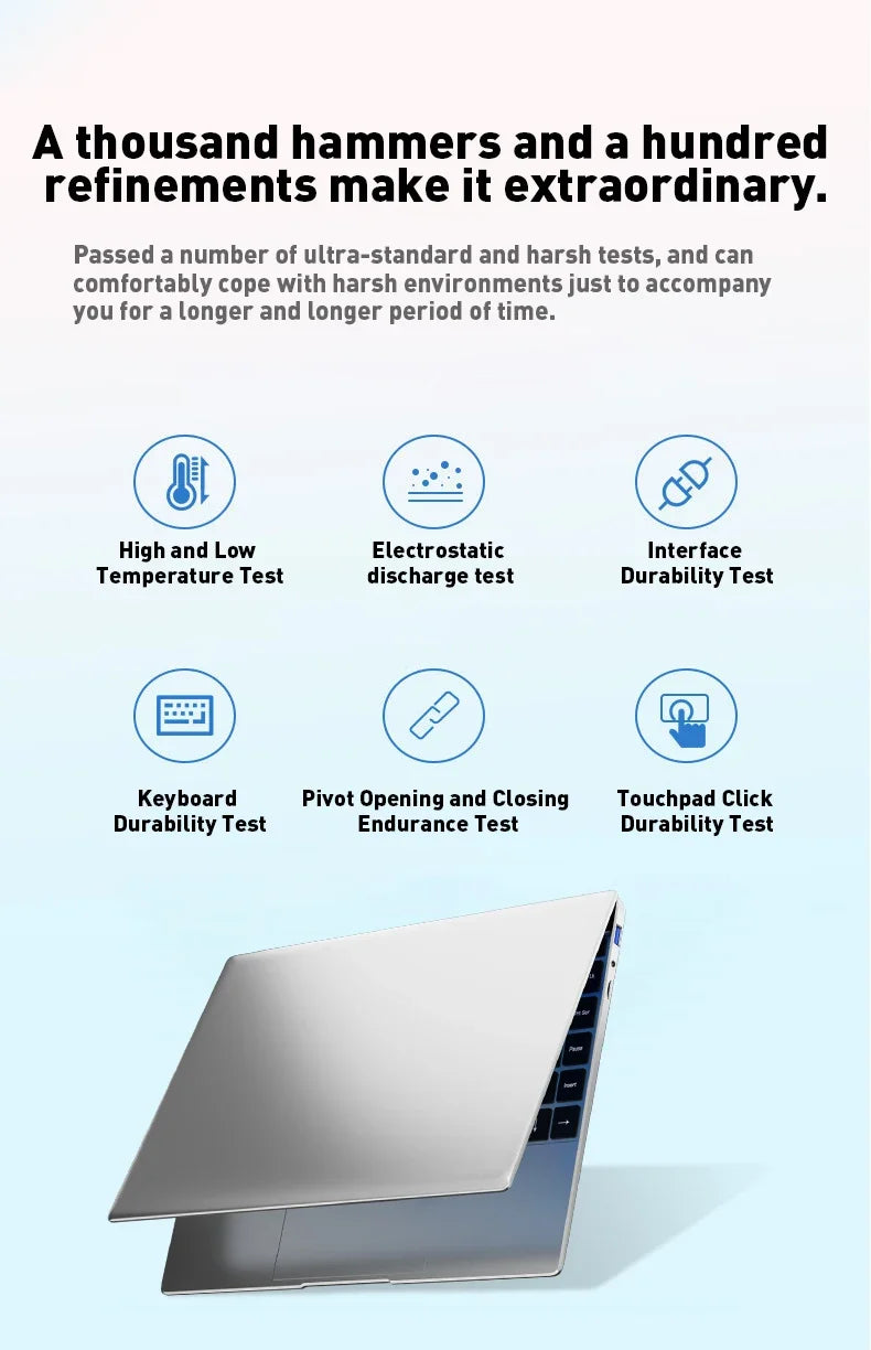 NEW 14.1" Ultra Slim Laptop 16GB RAM 2TB SSD Windows 11 Intel N3700 Notebook Gamer 1920*1080 Display Office Study Computer PC