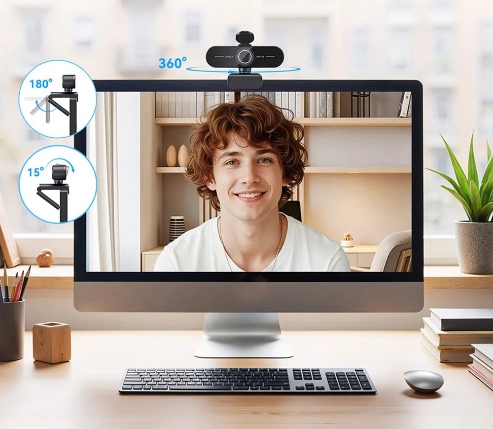 4K Ultra HD Webcam 1080P 60fps Web Camera EMEET C60E Autofocus USB Computer Camera for Live Streaming/ Video Call/ Conference