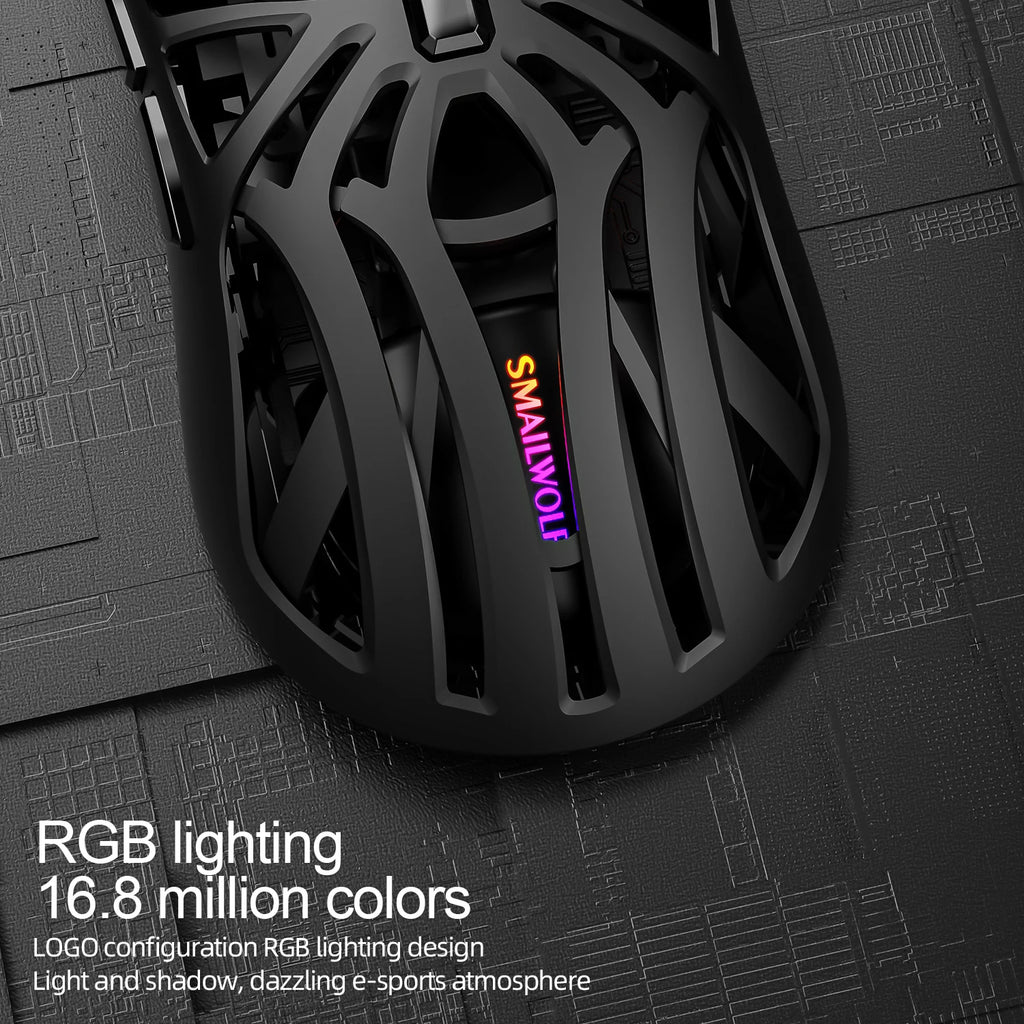 SmailWolf RS8 Bluetooth wireless 2.4g gaming mouse triple-mode lightweight e-sports gaming 1K return rate 10000DPI computer