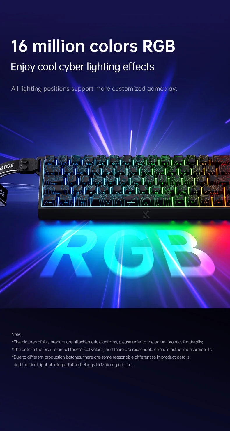 MCHOSE Ace68 Wired Mechanical Gaming Keyboard-68-Key Ultra-Compact layout RGB Backlit Ultra-Low Latency Type-C Wired