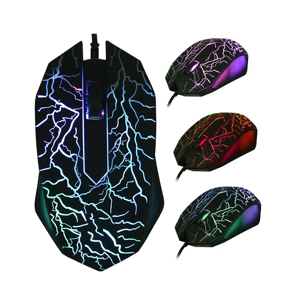 104 Keys Backlit Mechanical Keyboard Wired RGB Gaming Mouse Set for Laptop Desktop Ergonomics Luminous Mouse Set PC Accessories