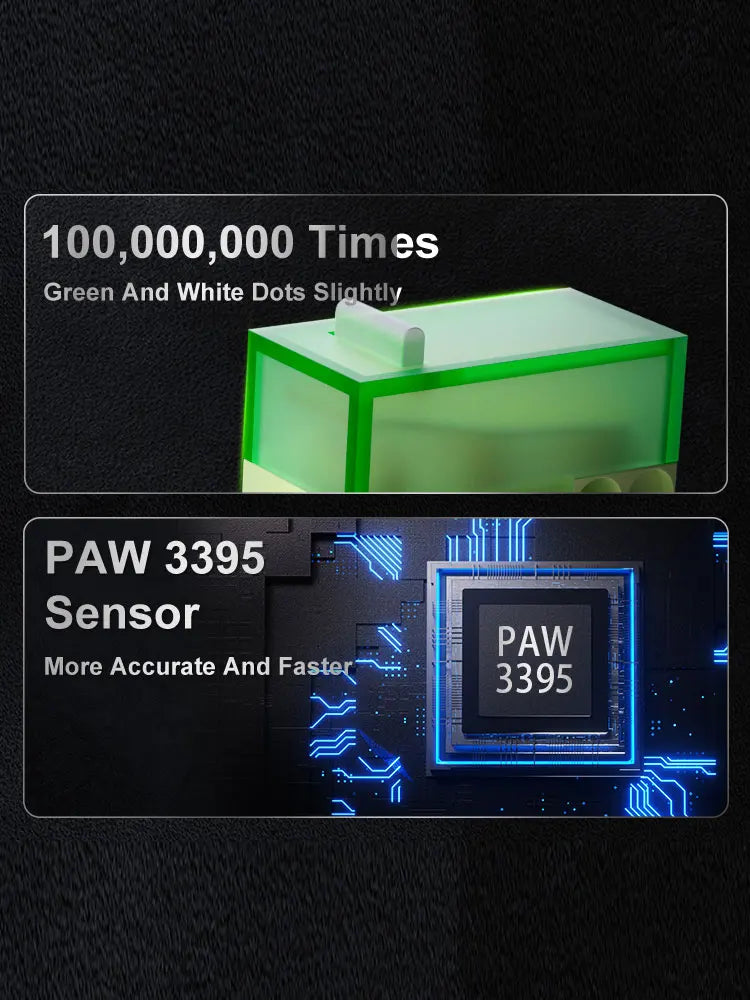 AJAZZ AJ179 PRO PAW3395 Lightweight Wired Wireless Mouse with Magnetic Charging Base Ergonomic Macro Gaming Mouse for PC Laptop