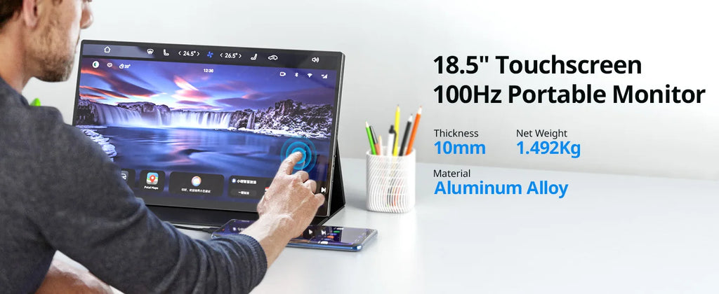XIANWEI 18.5 inch Portable Monitor Touch 100%sRGB 100Hz External Screen Gaming Office Display For Switch Phone Laptop Xbox PS4/5