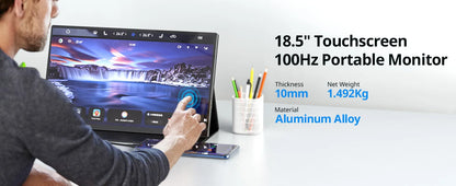 XIANWEI 18.5 inch Portable Monitor Touch 100%sRGB 100Hz External Screen Gaming Office Display For Switch Phone Laptop Xbox PS4/5