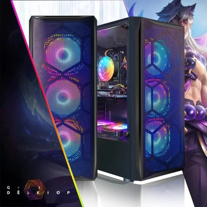 Gaming PC Desktop Computer, Core I7 up to 3.9 GHz, Radeon RX 580 8G, 16G RAM, 512G SSD, WiFi, Bluetooth 5.0, RGB.