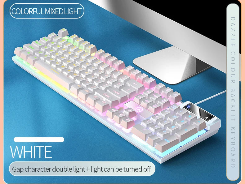 Wired Mechanical Keyboard, Laptop, Desktop Computer, Office Gaming Keyboard, Brown Switch, Multicolor USB Computer Accessories