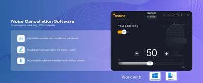 Maono DGM20 Gaming Microphone,USB Microphone Condenser Mic RGB Gaming Mic with Noise reduction software,Mic Gain,One Key Mute