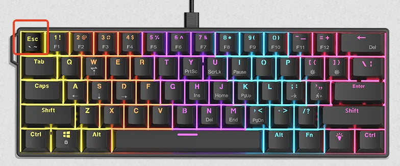 Ajazz NK61 Mechanical Wired Gaming Keyboard RGB Lighting Supports Hot-Swappable 61-Key Mechanical Wired Gaming Keyboard
