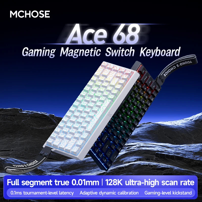 MCHOSE Ace68 Wired Mechanical Gaming Keyboard-68-Key Ultra-Compact layout RGB Backlit Ultra-Low Latency Type-C Wired