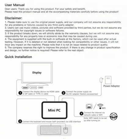 2025 Mini PC Windows 10 Intel Core i7 8500Y Desktop Pc Gaming Computer 12GB DDR4 1TB 2TB SSD WiFi 6 BT4.2 Portable Mini Pc Gamer