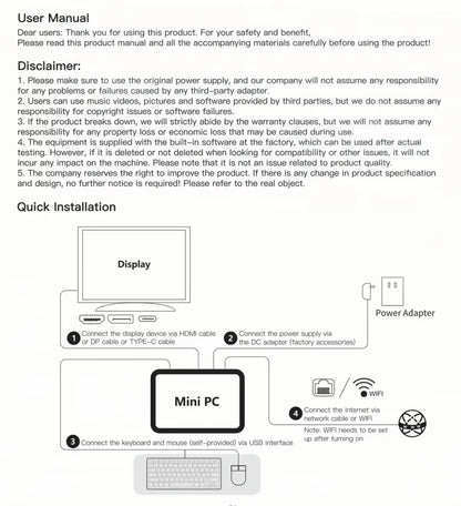 2025 Mini PC Windows 10 Intel Core i7 8500Y Desktop Pc Gaming Computer 12GB DDR4 1TB 2TB SSD WiFi 6 BT4.2 Portable Mini Pc Gamer