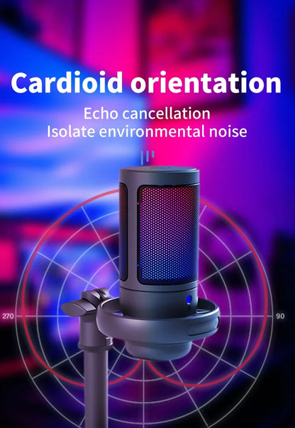 GAM-ME6S USB gaming microphone RGB dazzling lights computer k song recording mobile phone live broadcast