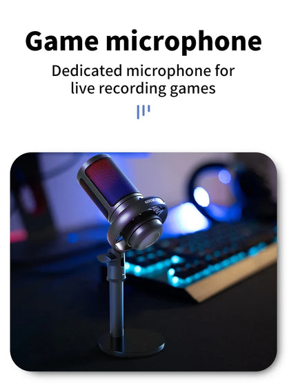 GAM-ME6S USB gaming microphone RGB dazzling lights computer k song recording mobile phone live broadcast