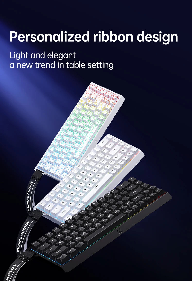 MCHOSE Ace68 Wired Mechanical Gaming Keyboard-68-Key Ultra-Compact layout RGB Backlit Ultra-Low Latency Type-C Wired
