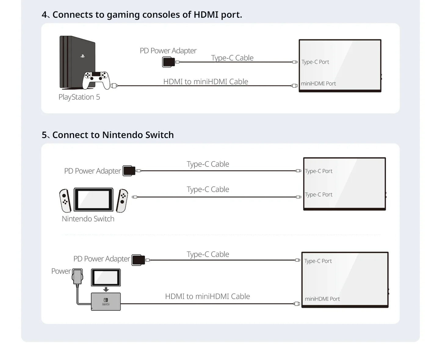 XIANWEI 18.5 inch Portable Monitor Touch 100%sRGB 100Hz External Screen Gaming Office Display For Switch Phone Laptop Xbox PS4/5