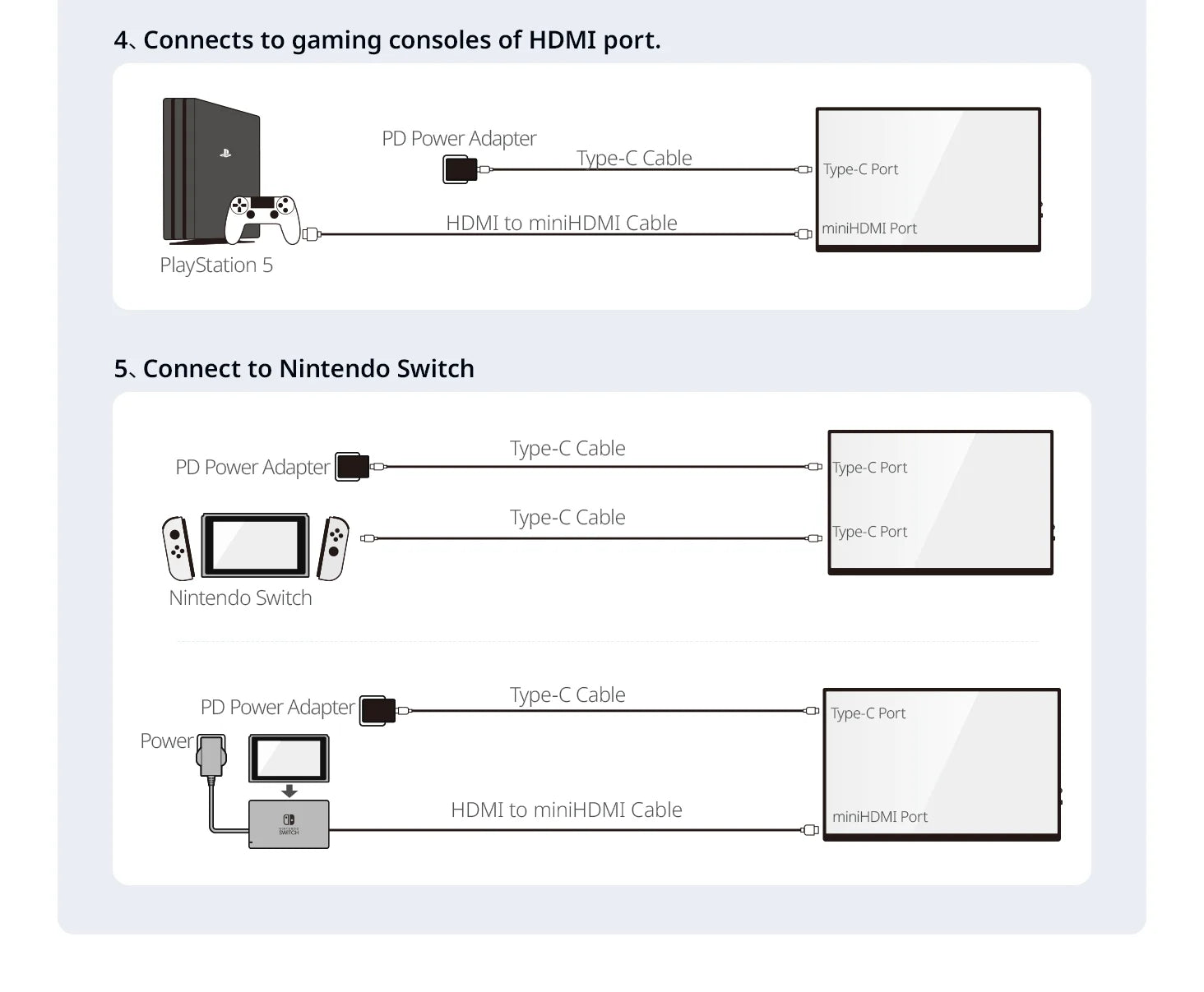 XIANWEI 18.5 inch Portable Monitor Touch 100%sRGB 100Hz External Screen Gaming Office Display For Switch Phone Laptop Xbox PS4/5