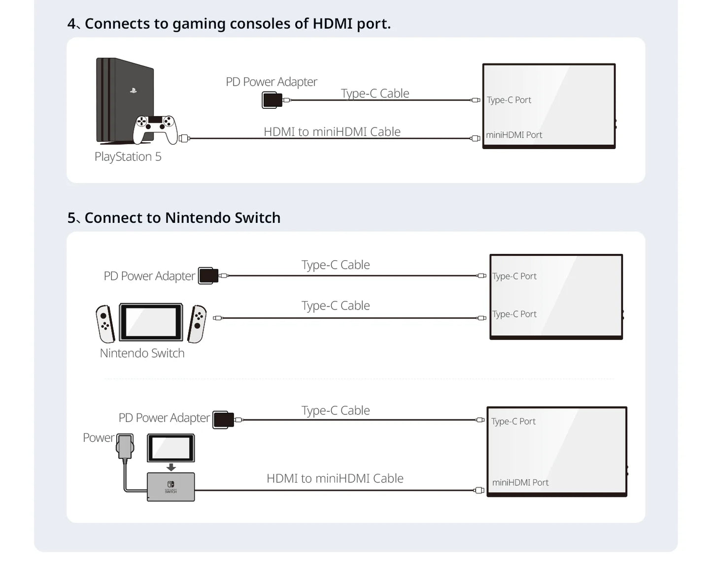 XIANWEI 18.5 inch Portable Monitor Touch 100%sRGB 100Hz External Screen Gaming Office Display For Switch Phone Laptop Xbox PS4/5